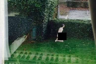 A student spotted this naked man on campus