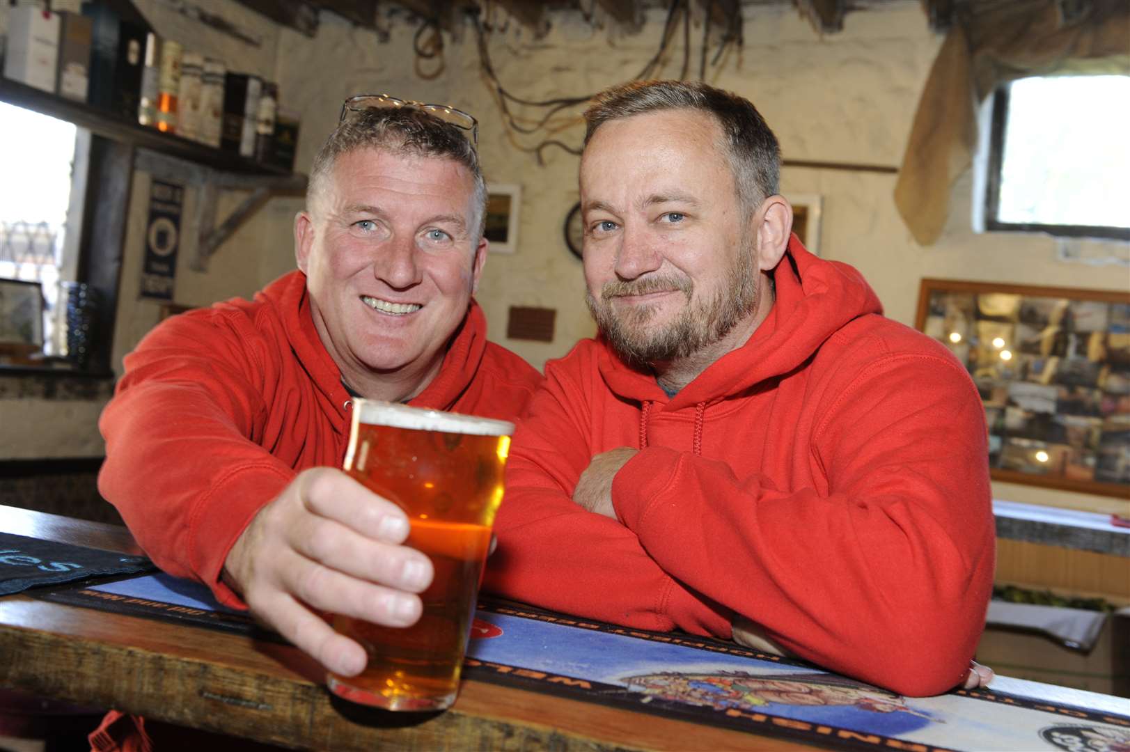 Shawn Galvin and Ian Noble are delighted the Yard of Ale has been named Kent Pub of the Year by CAMRA