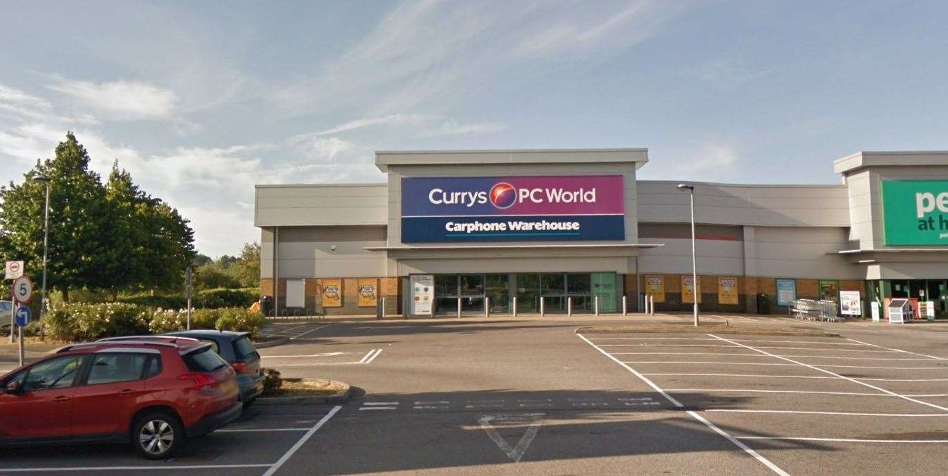 Currys PC World in Ashford's Norman Road was targeted by a gang of burglars