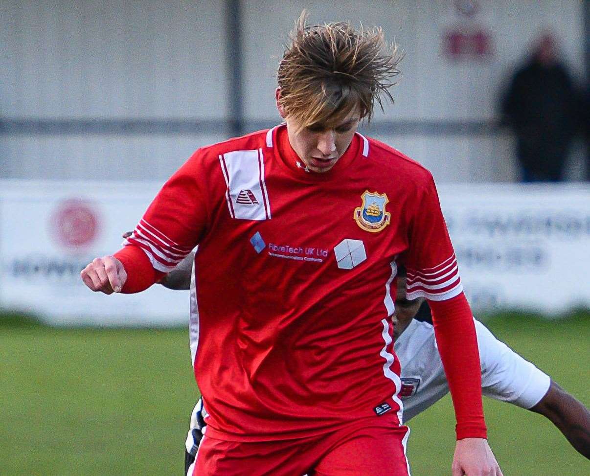 Whitstable hat-trick man Harry Stannard Picture: Alan Langley