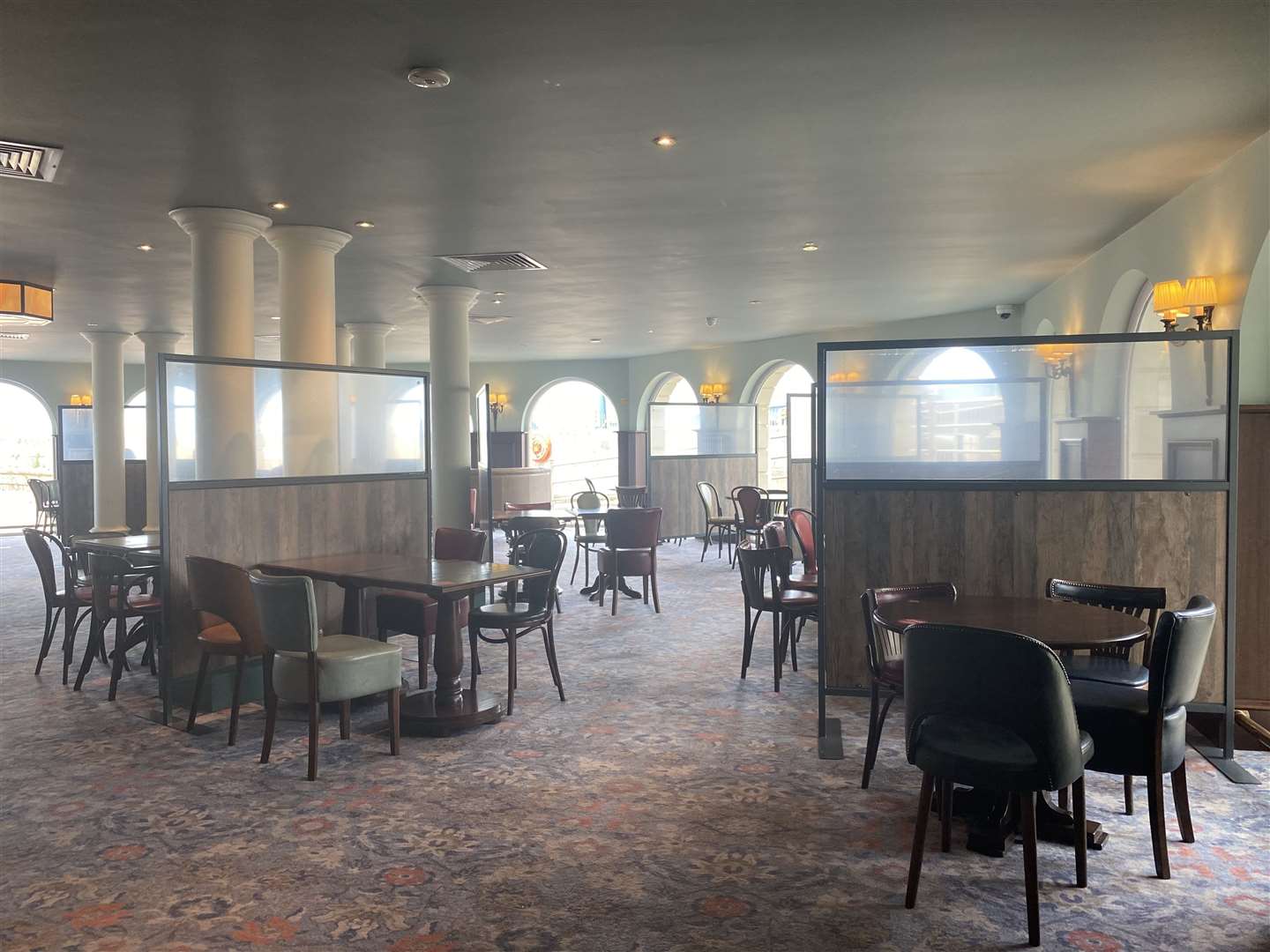 Royal Victoria Pavilion, Ramsgate's Wetherspoons, welcomed back customers in July but partitions had to be added to allow for social distancing