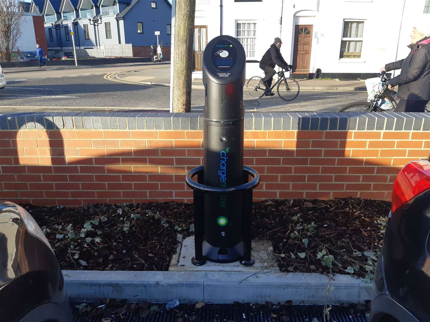 The one electric car charging point serves two bays at the new Deal store