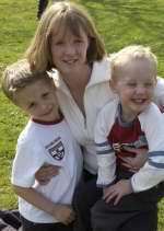 Serina Donkin with sons Jordan, 6 and Ben, 4
