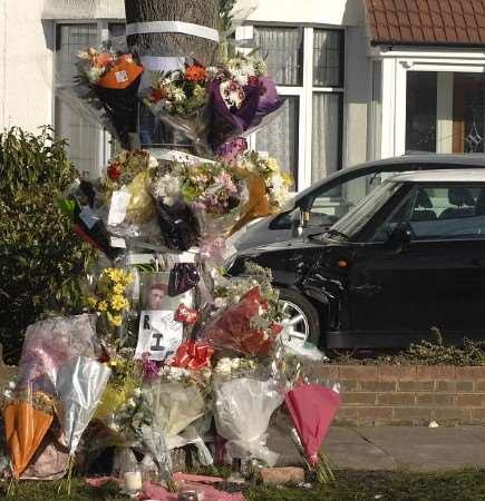 Flowers at the scene of the crash. Picture: GRANT FALVEY