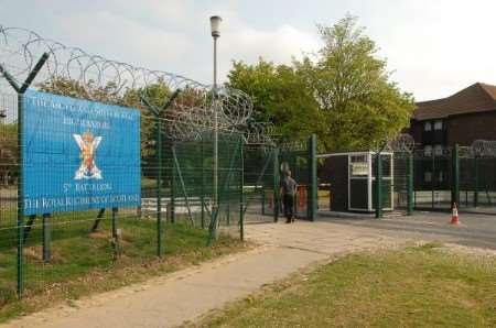 Howe Barracks, where Maidstone Crown Court has heard explosives were stored