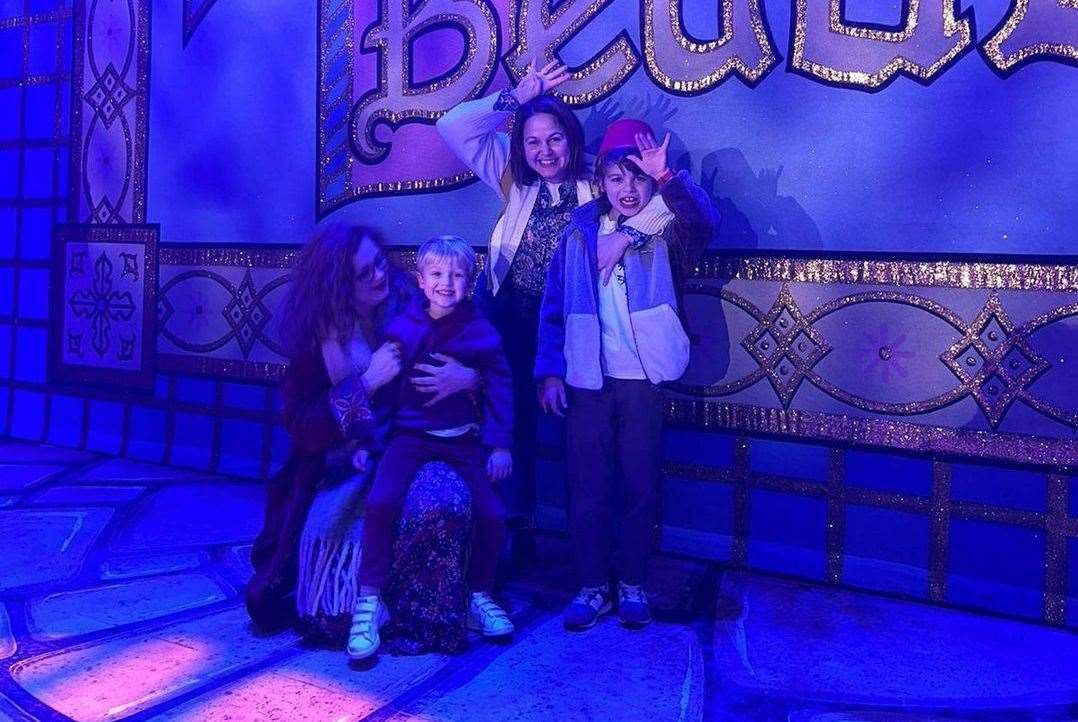 Giovanna Fletcher took sons Buzz and Max to see this years Sleeping Beauty pantomime at the Marlow Theatre, Canterbury (61493968)