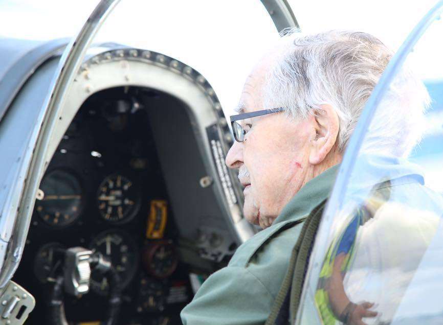 Bill Kingman in the cockpit