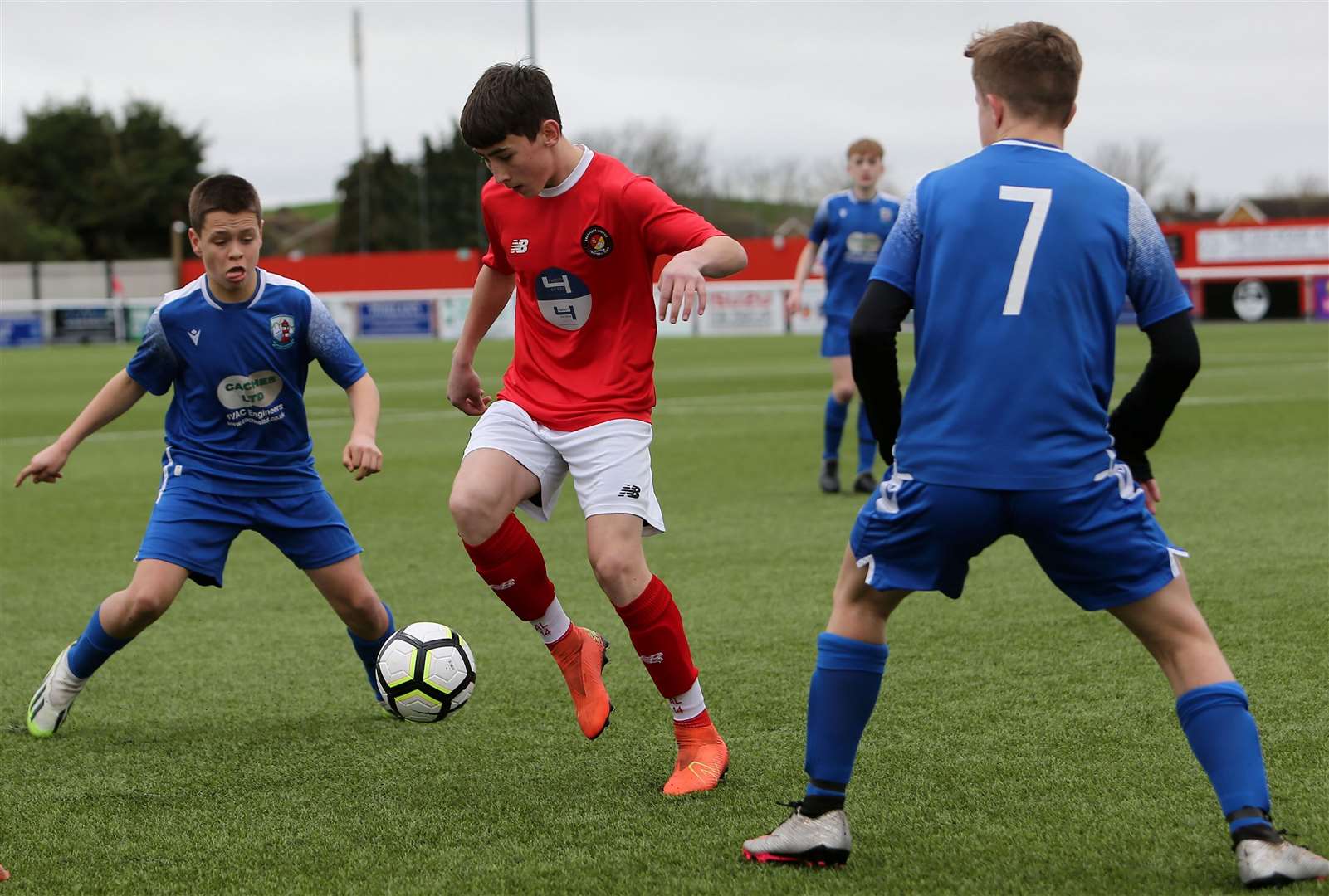 Ebbsfleet under-14s show neat footwork against AFC Langney on Sunday. Picture: PSP Images