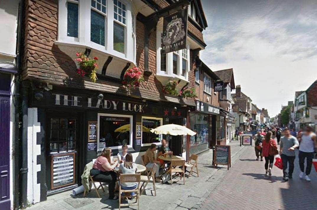 The Lady Luck is a rock 'n' roll bar in Canterbury serving a range of meat, seafood, vegetarian and vegan dishes. Picture: Google Street View