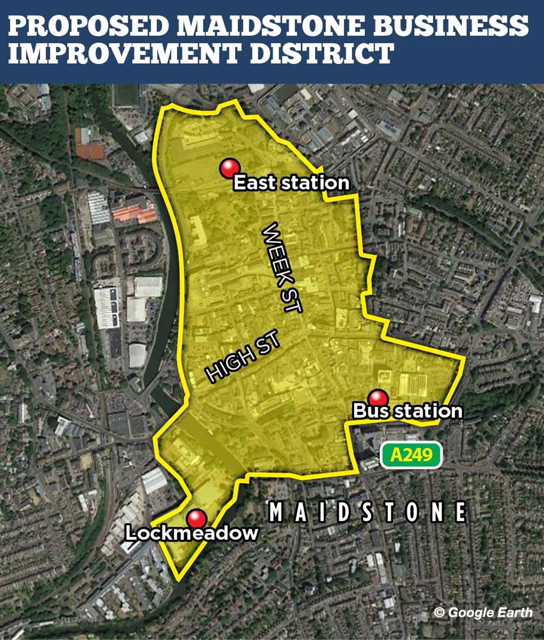 The proposed new Maidstone BID area