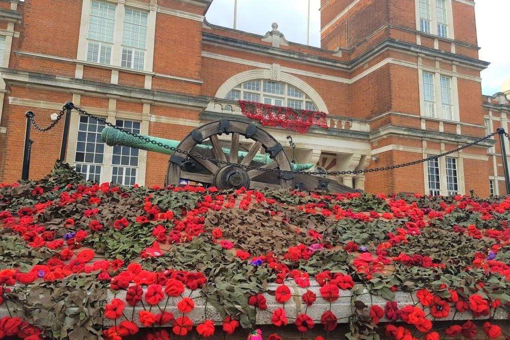 An installation at the Royal Engineers Museum, Gillingham, forming part of Medway's 5,000 Poppies project