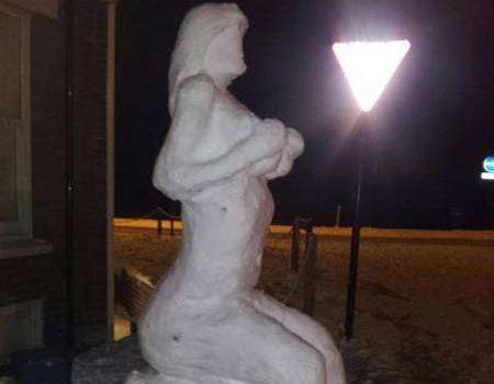 Snow woman by Scott King turned heads in Whitstable