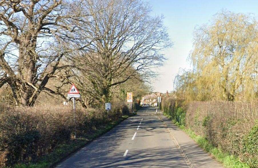 A biker was taken to hospital after a crash on the A28 Chart Road, Great Chart near Ashford. Picture: Google