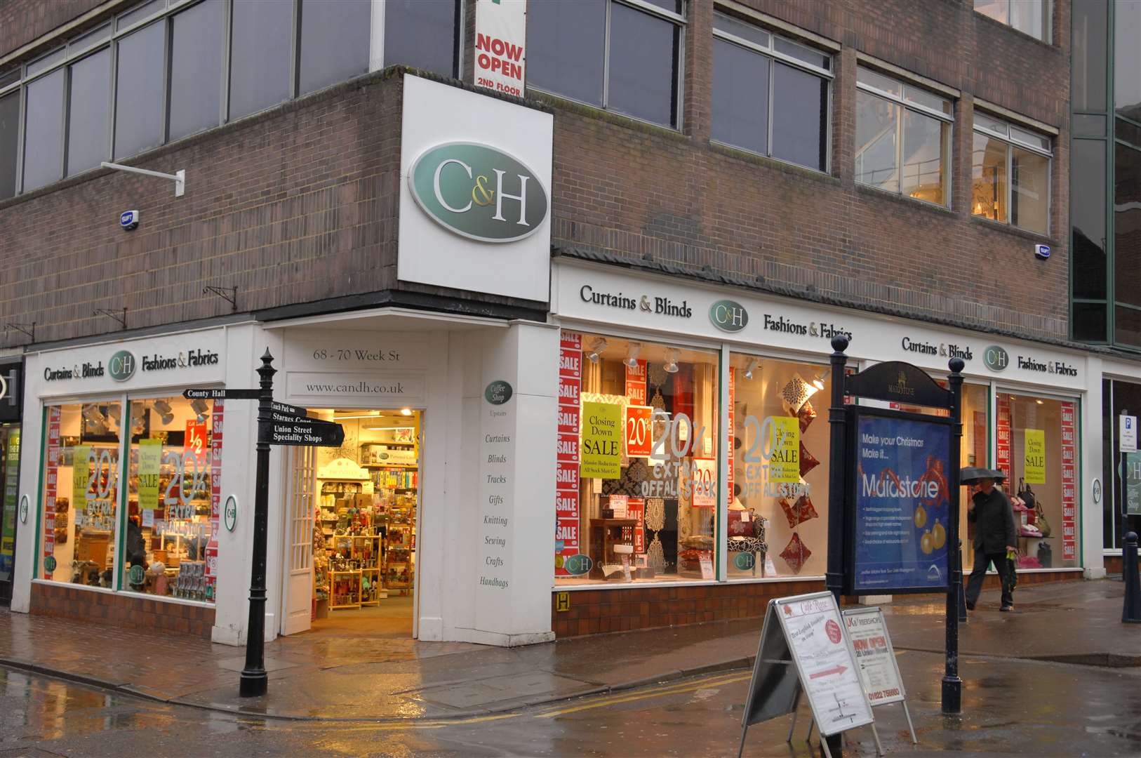 C&H Fabrics in Week Street, in January 2011, before it closed in March