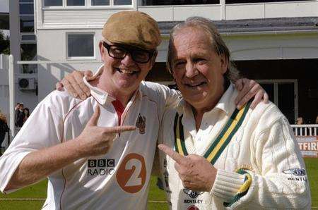 Chris Evans and David English pictured before Wednesday's game in aid of BBC Children In Need