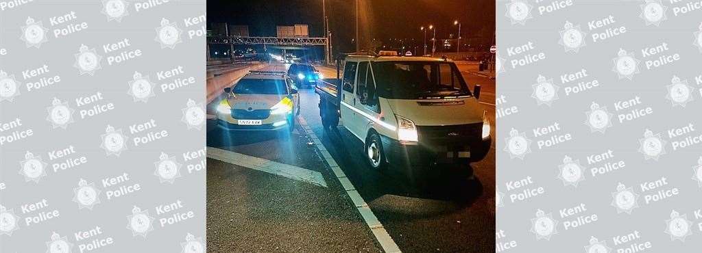 A stolen Transit van was recovered by police. Image: Kent Police