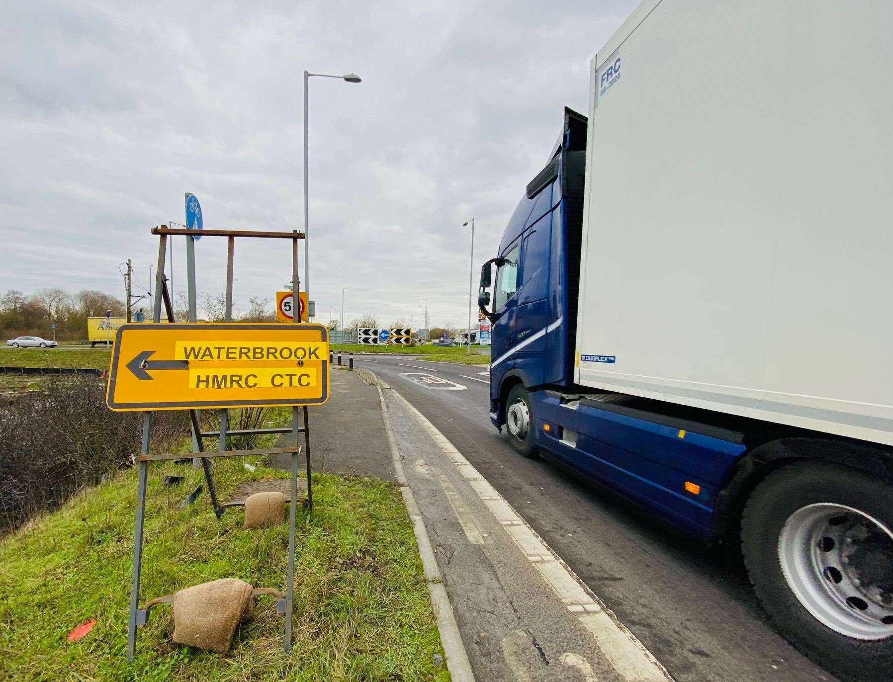A lorry heads into the Waterbrook Inland Border Facility. Picture: Barry Goodwin