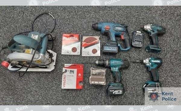The stolen tools were recovered by police and returned to their owner. Picture: Kent Police