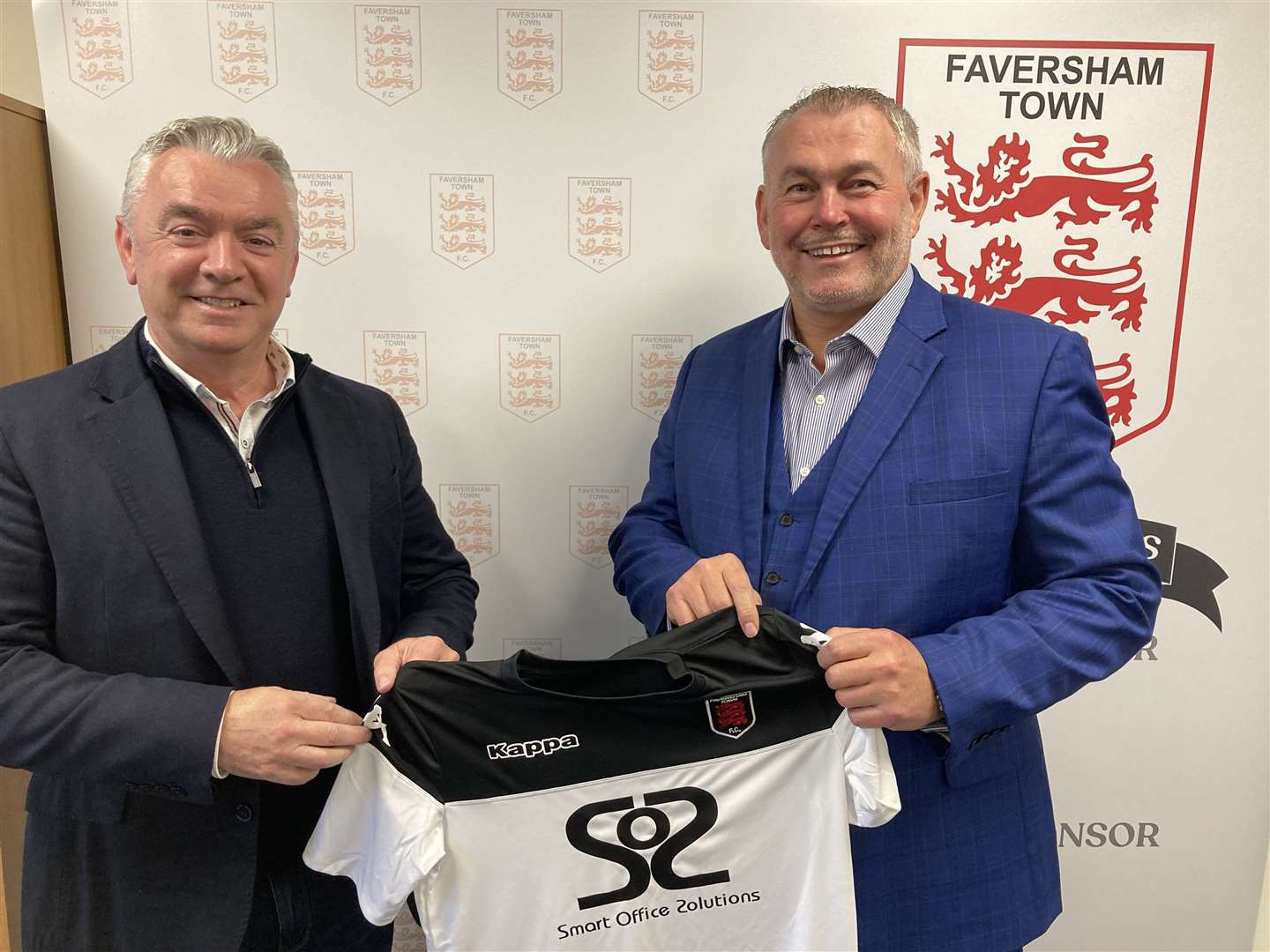 Faversham Town's new sponsor Gary Smart with club chairman Paul Bennett