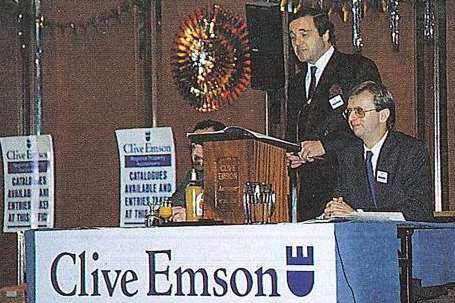 The first ever Clive Emson auction at the Great Danes Hotel, Hollingbourne, Maidstone on Monday, December 18, 1989
