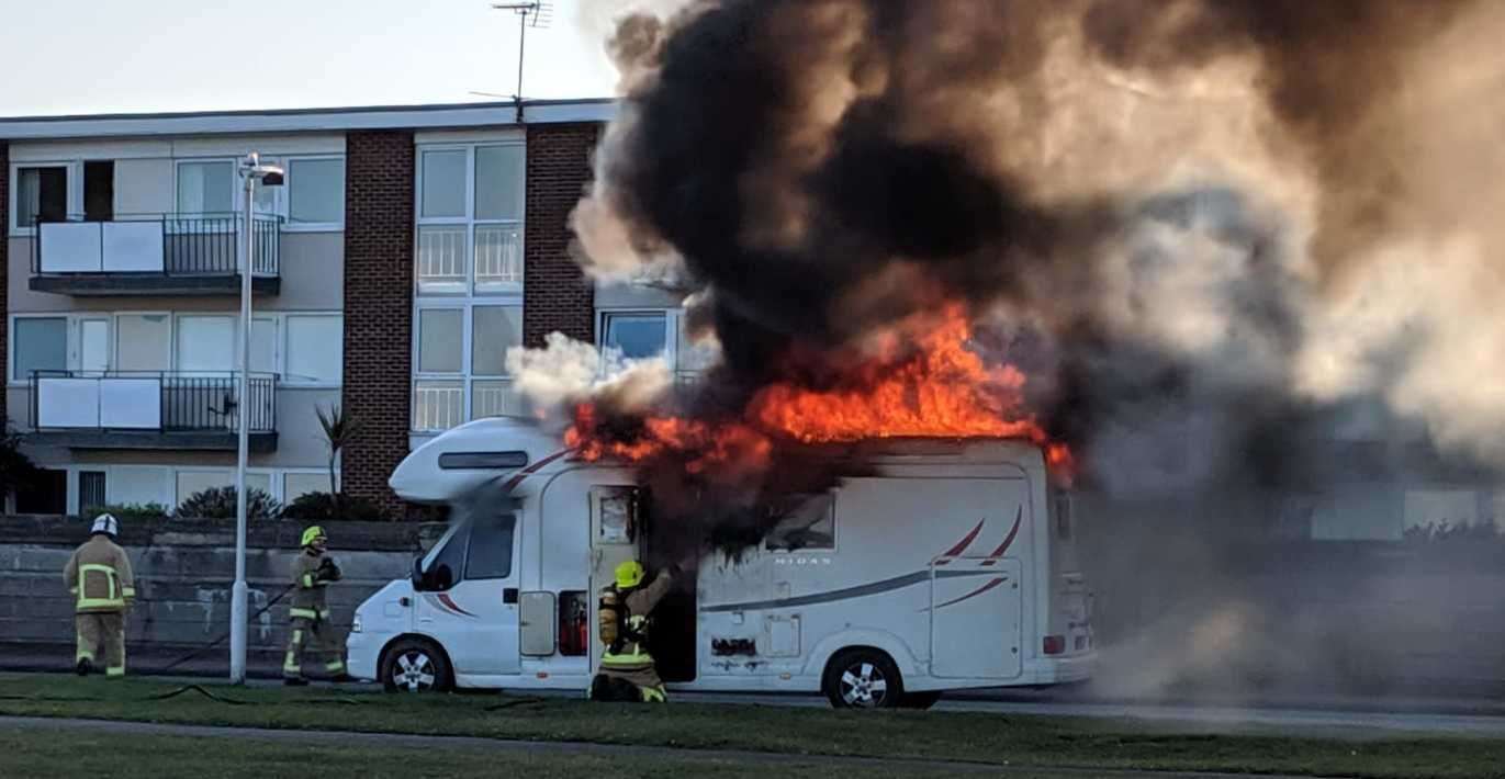 The motorhome went up in flames