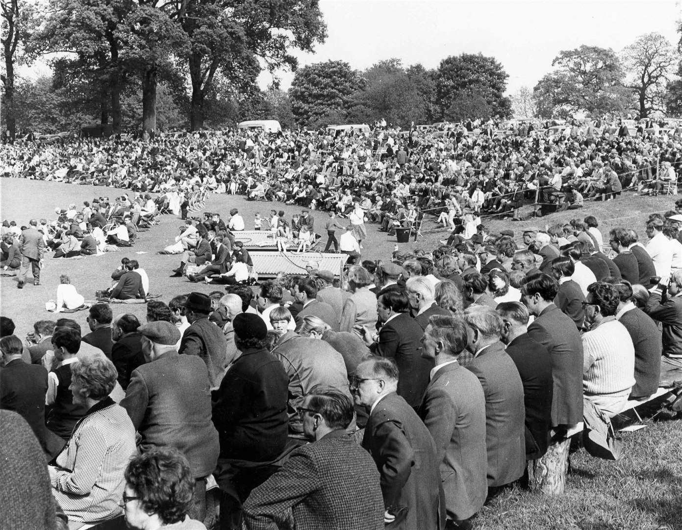 The traditional Maidstone Cricket Week attracted excellent support. This scene from 1969 is a good example of spectators watching Kent in action