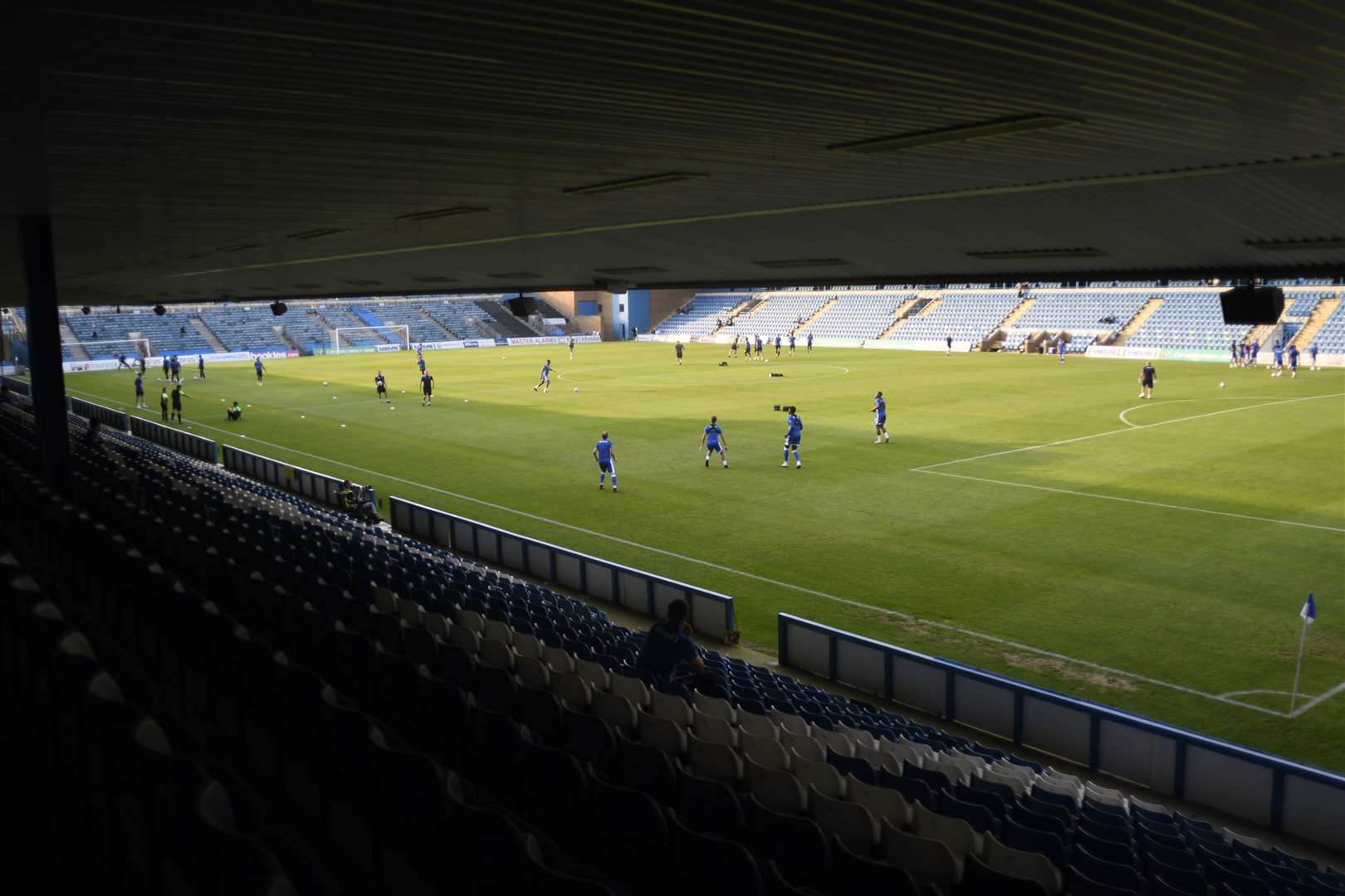 Empty stands at Priestfield still due to the Covid pandemic Picture: Barry Goodwin