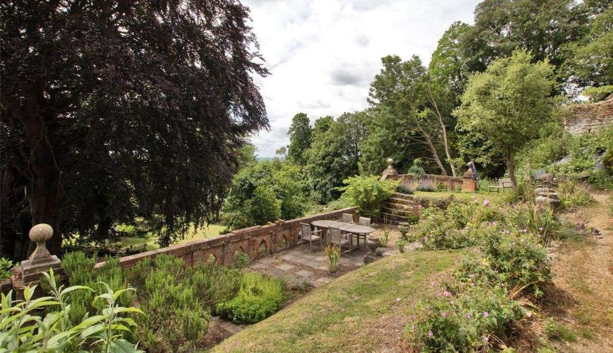 The garden has been split into different sections, including the vegetable garden and higher and lower terraces. Picture: Strutt and Parker
