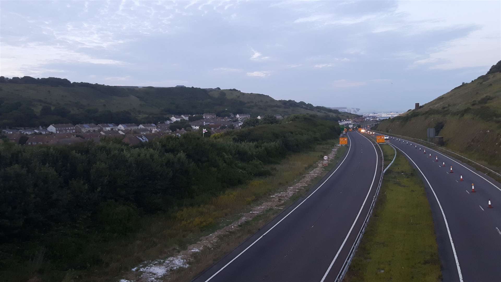 The A20 towards Dover port. Stock image