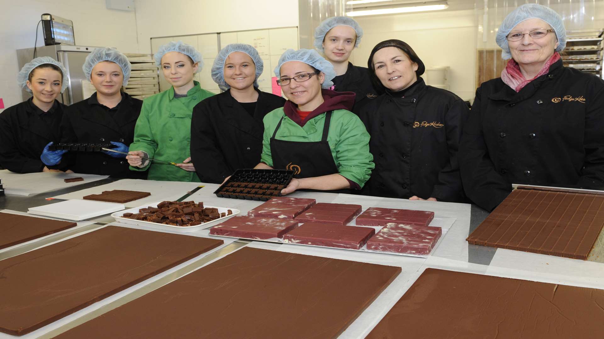 The Fudge Kitchen team at the factory in Aylesham Industrial Estate