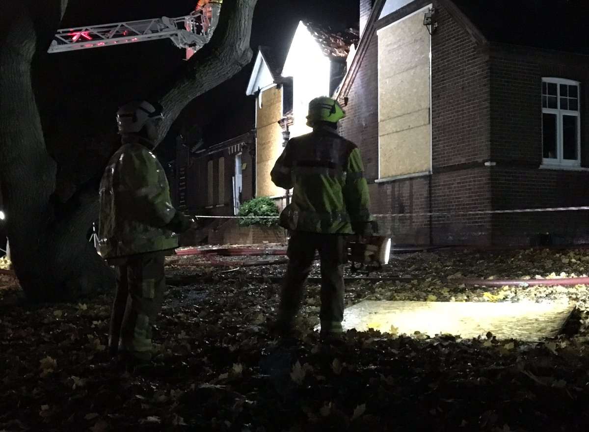 Fire crews oversee the remains of the blaze. Picture: MATT-ThermotecGroup
