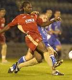 Salif Diao in action for Portsmouth against Gillingham last season during a loan spell at Fratton Park