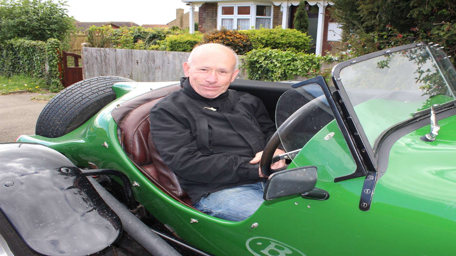 William Wallace who will be exhibiting his rare British Racing Green open-top Bentley at the Sheerness Classic Motor Show.