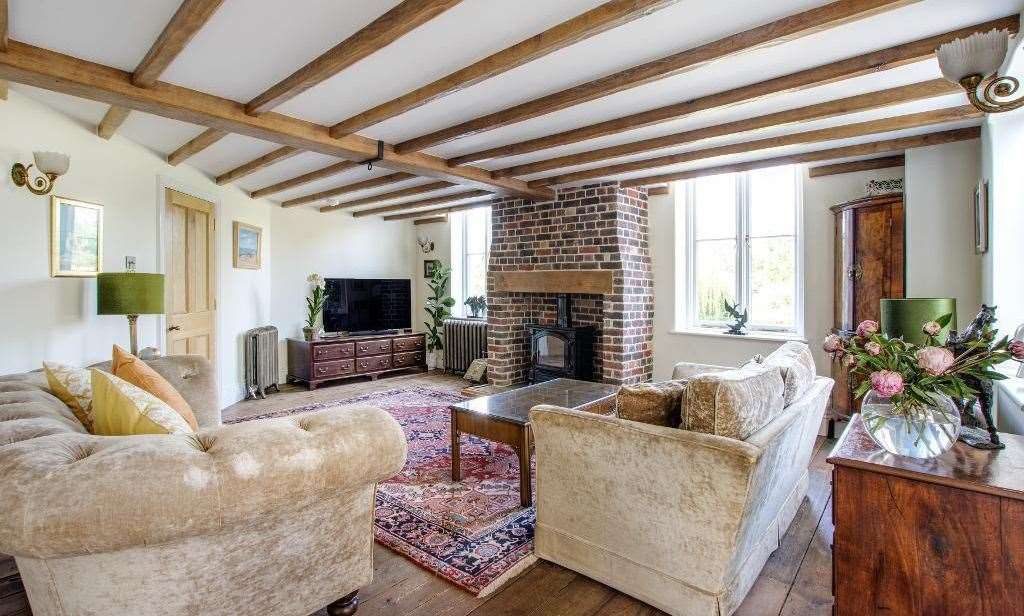 The living room is full of character. Picture: Harpers and Hurlingham