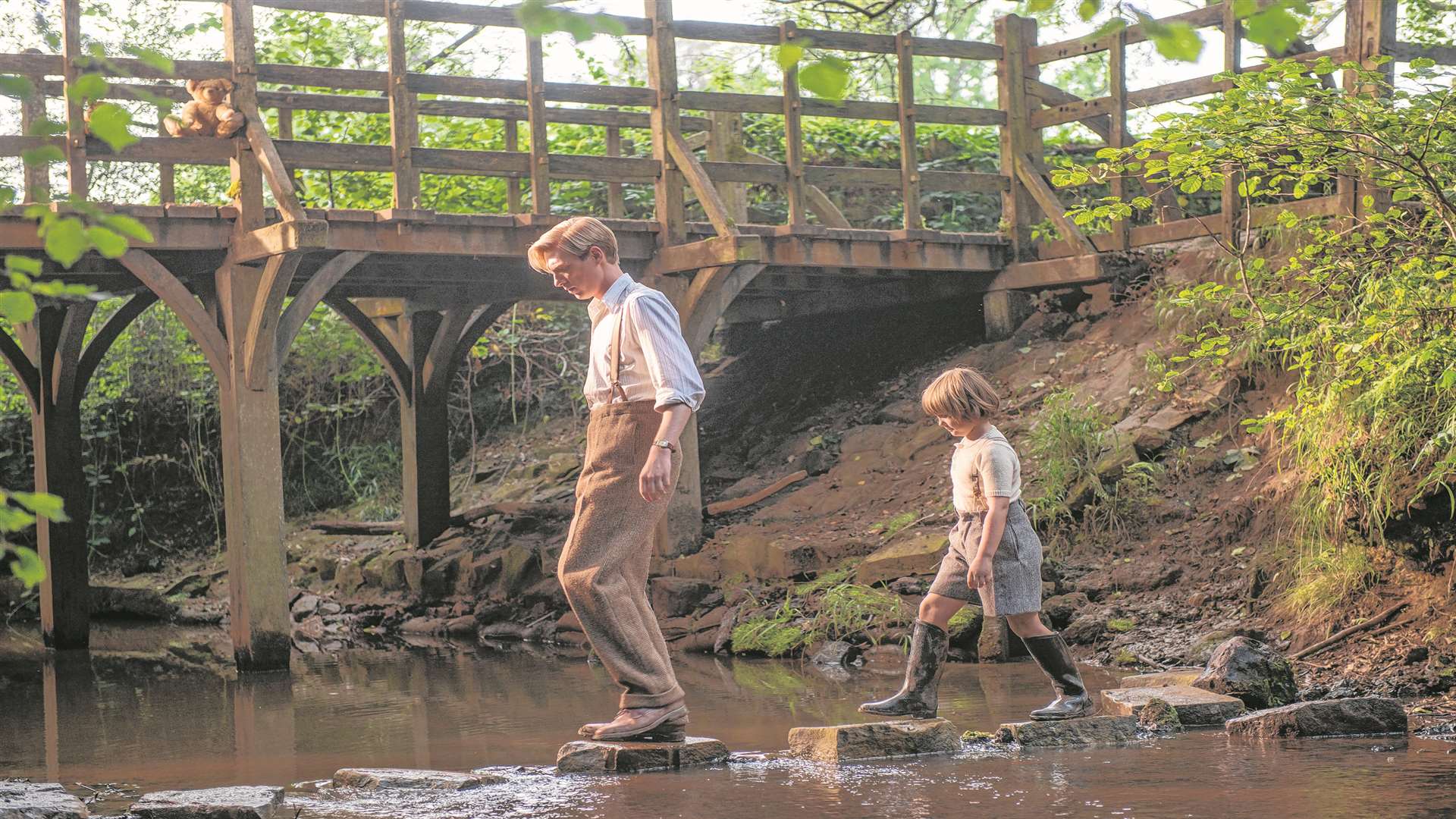 Domhnall Gleeson and Will Tilston in Goodbye Christopher Robin Picture: PA Photo/Fox Searchlight Pictures/David Appleby
