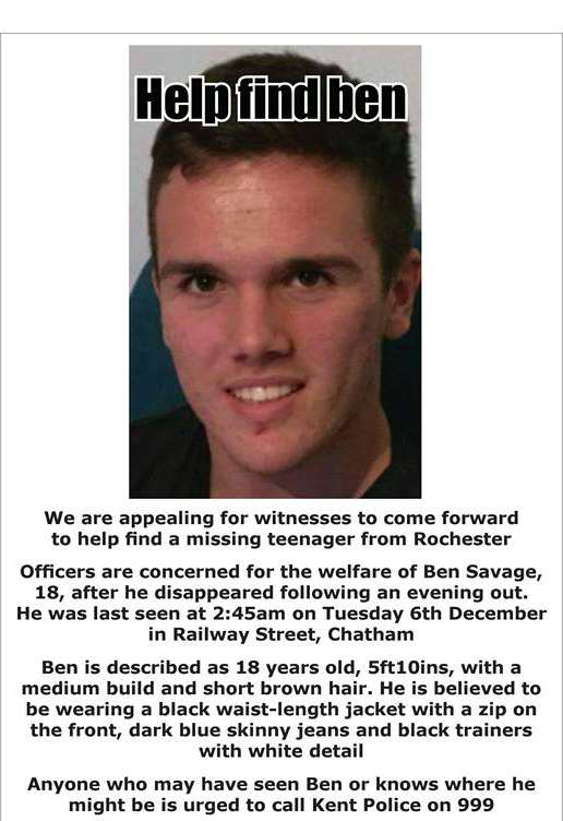 A missing poster made by friends of Ben