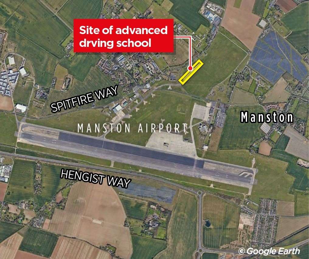 Where the new drift track is located, on land owned by Manston Airport