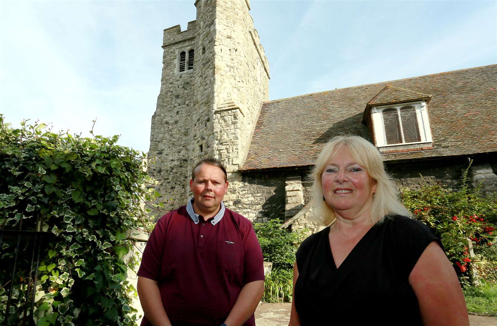 Church wardens Ashley Sheil and Mary Shoebridge at Holy Trinity Church, Queenborough