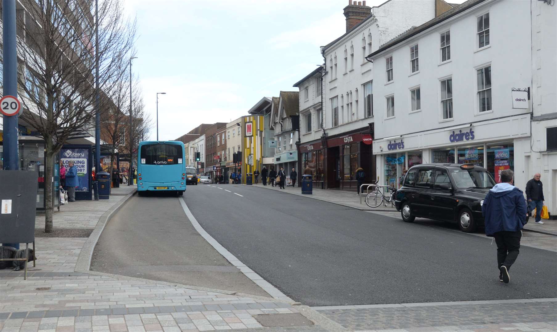 Businesses in Maidstone can apply for Government grants, to help them through the economic crises, seen in the town's quiet high street, bought on by coronavirus Picture: Chris Davey