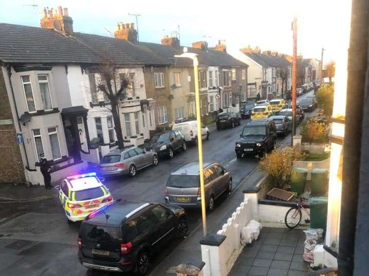 Armed police in Alma Road, Sheerness. Picture: Natasha Connor