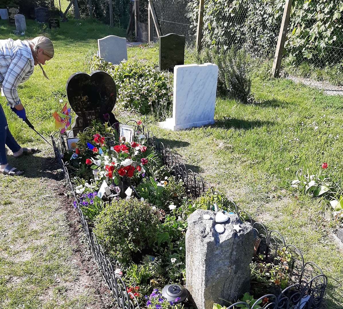 Liam's grave is well-maintained thanks to the effort of his loved ones