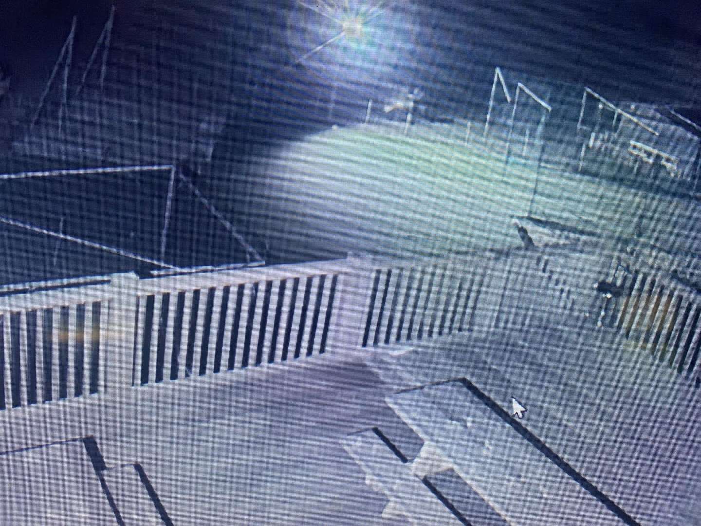 CCTV footage showed the club's astro turf being taken away in a trolley. Picture: Upchurch Cricket Club (53648214)