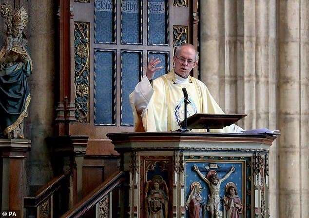 Archbishop of Canterbury Justin Welby at Canterbury Cathedral, where he would typically deliver the sermon Picture: PA