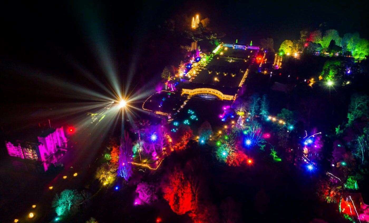 The castle grounds will be covered in festive lights and projections. Picture: Hever Castle and Gardens