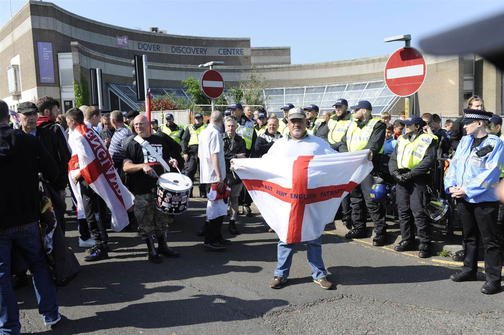 Far right protestors in Dover in May 2016