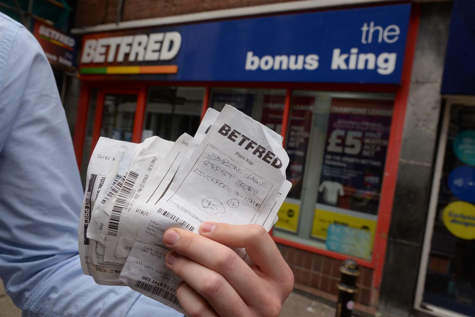 Jack holding the betting slips. Picture: Chris Davey. (11550035)