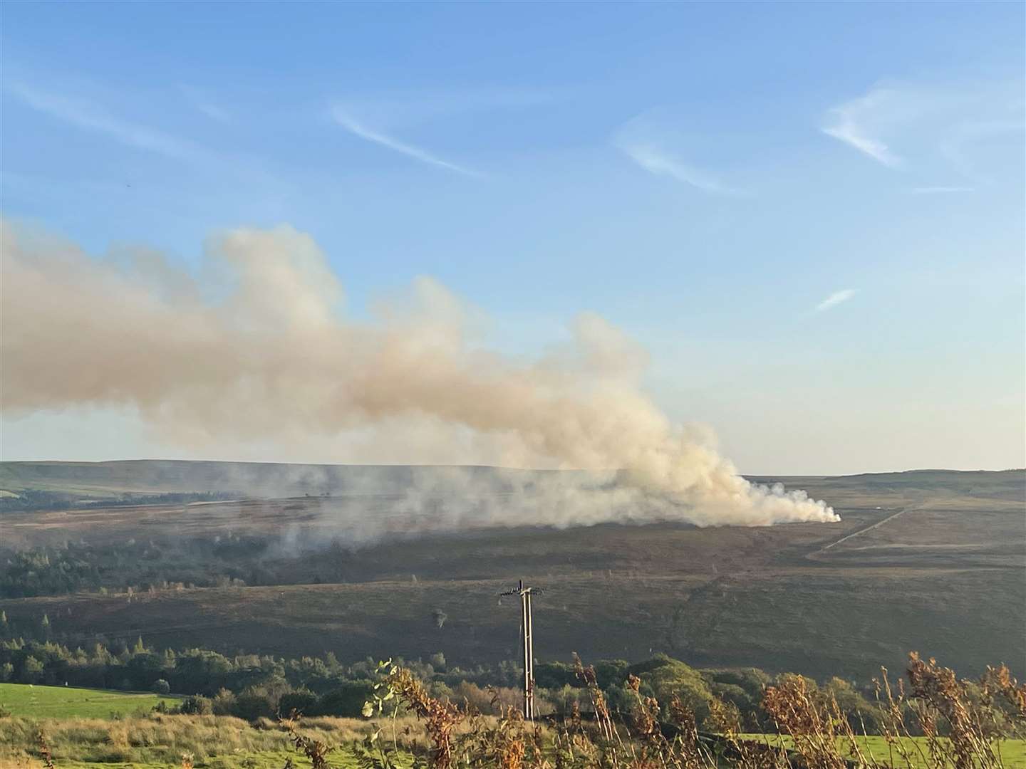 Smoke drifts over the west of Sheffield (Dave Higgens/PA)