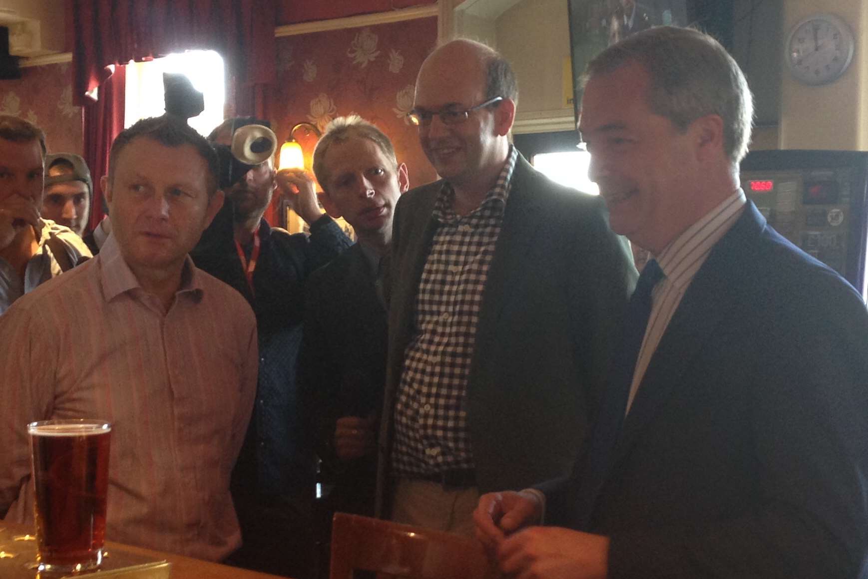 Mark Reckless with Nigel Farage in the Crown pub