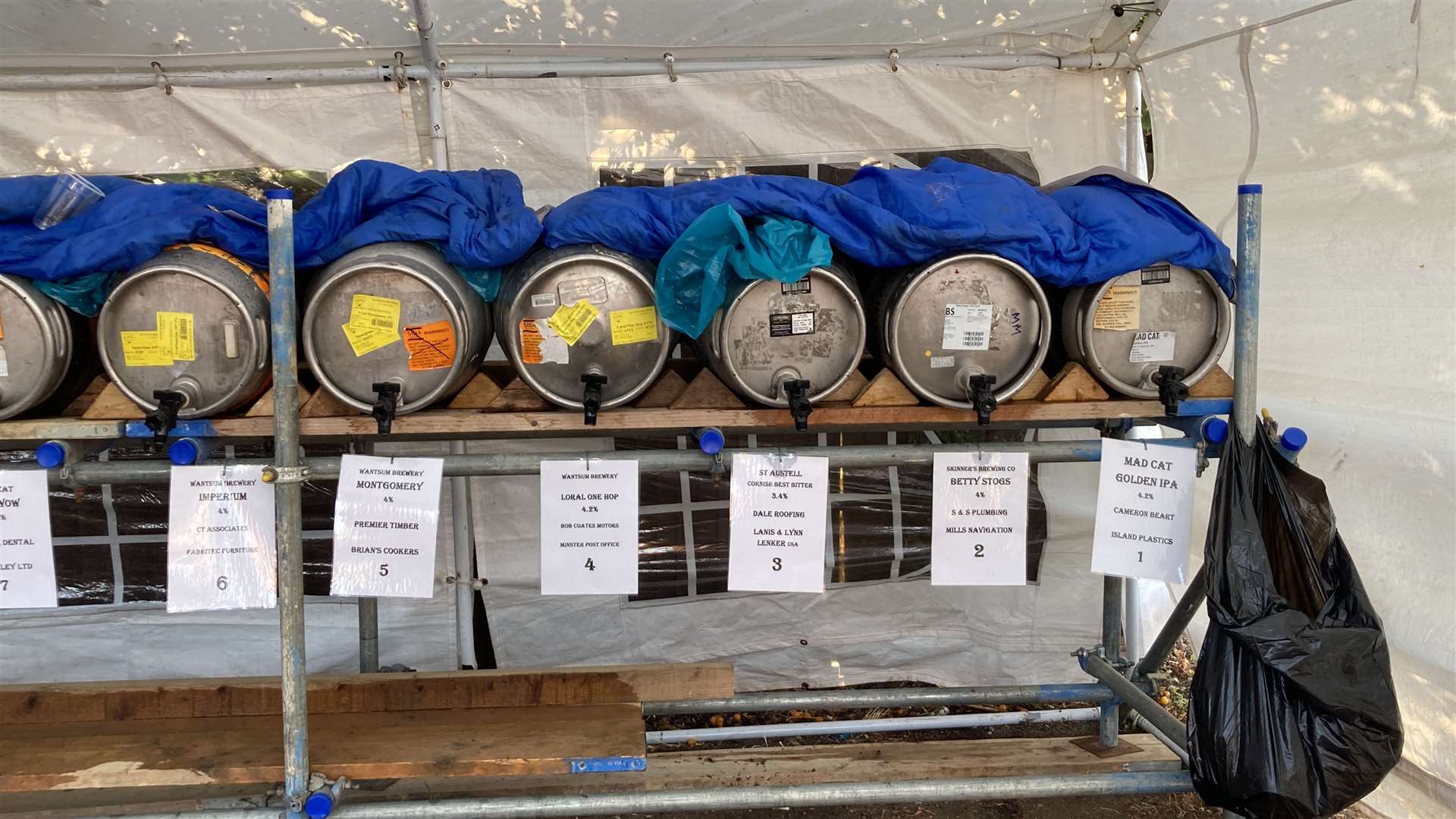Some of the barrels at the Aviator for the Minster-on-Sea Rotary Club's beer festival