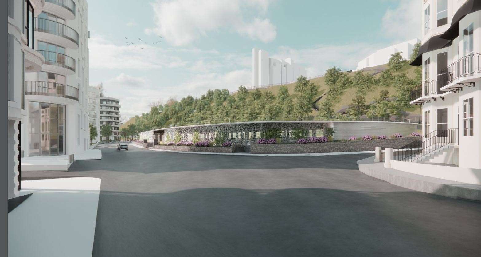 A CGI showing what the approved car park could look like. Picture: FHSDC